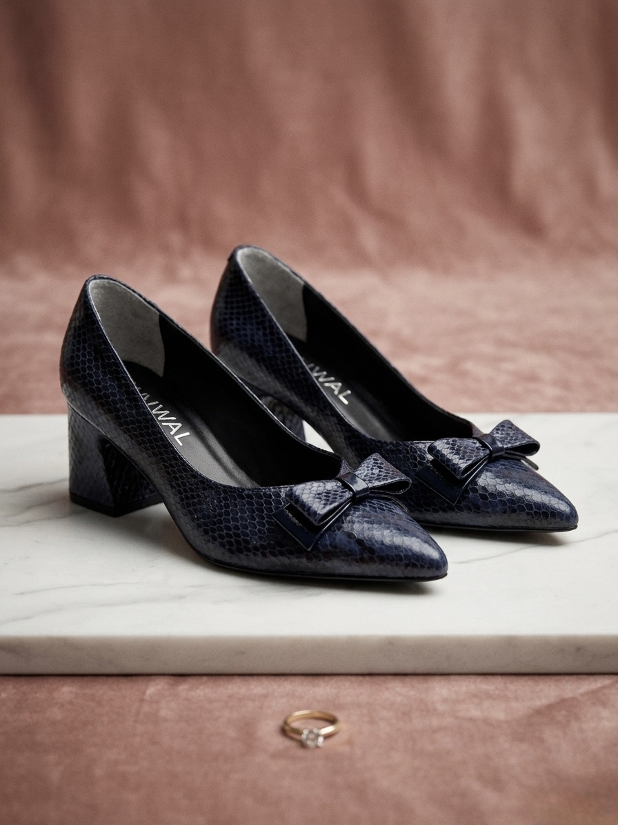 Scarpin Tacón cuadrado Pumz Azul Cascabel